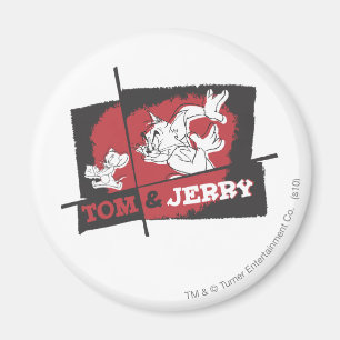 Svart Tom och Jerry som är röda och Magnet