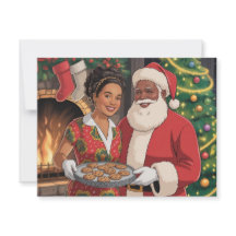 Svart tomte & fru Tomte julkort