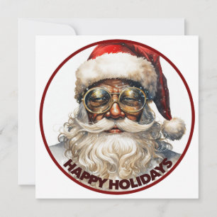 Svart Tomte Glad Jul Kwanzaa Afroamerikan Julkort