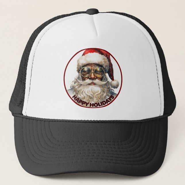 Svart Tomte Glad Jul Kwanzaa Afroamerikan Keps (Framsida)