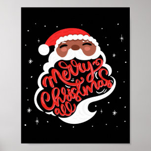 Svart tomte God Jul Alla Småbarns T-Shirt Poster