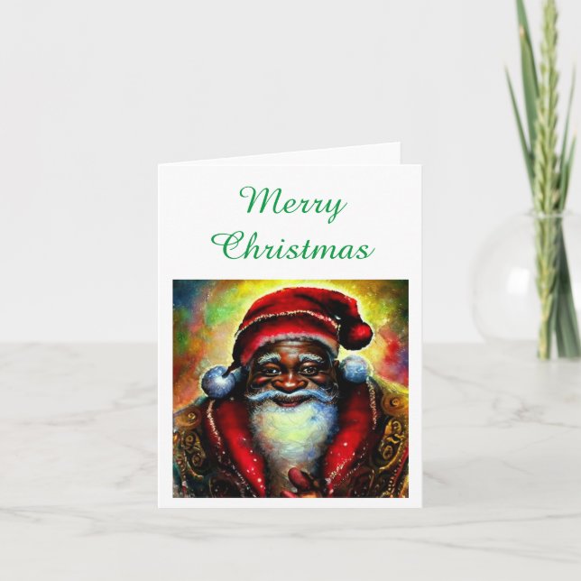 Svart tomte God jul tom kort (Framsida)