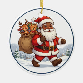 Svart tomte julpåse ren ornament