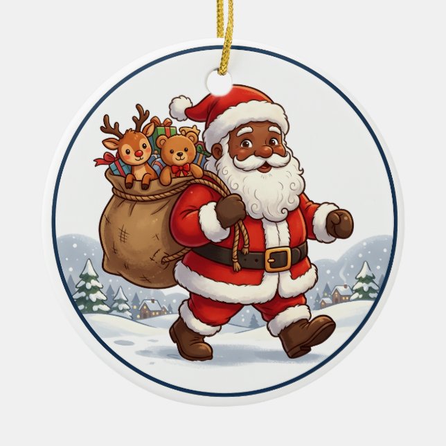 Svart tomte julpåse ren ornament (Framsidan)