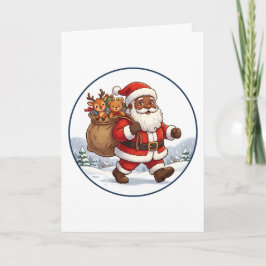 Svart tomte julpåse ren ornament kort