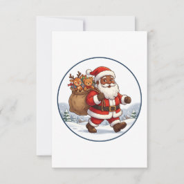 Svart tomte julpåse ren ornament tack kort