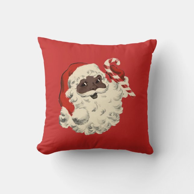 Svart tomte med sockerrör kudde (Framsida)