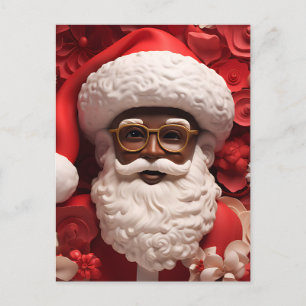 Svart tomte melanin Kris Kringle jul Bror Vykort