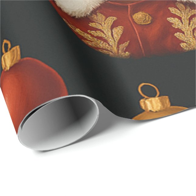 Svart tomte-rulle presentpapper (Rullad Hörn)