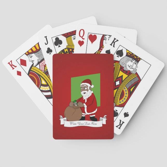 Svart tomte tecknad film casinokort (Baksidan)