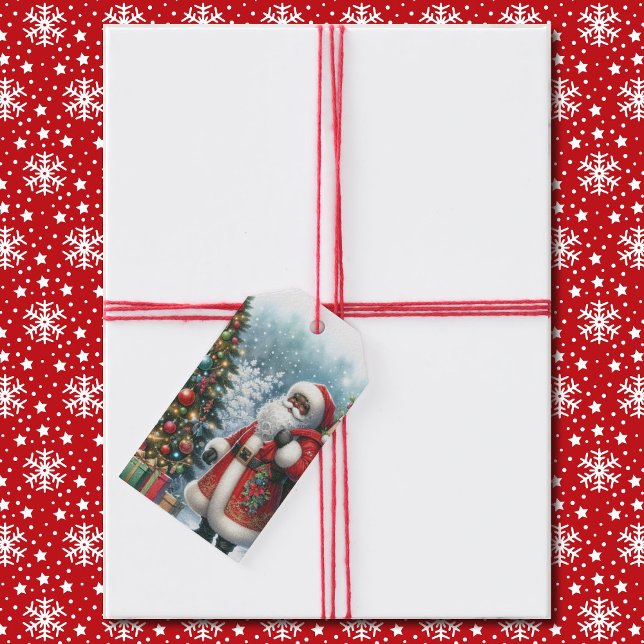 Svart tomten, lägg till text och Namn jul Presentetikett (Skapare uppladdad)