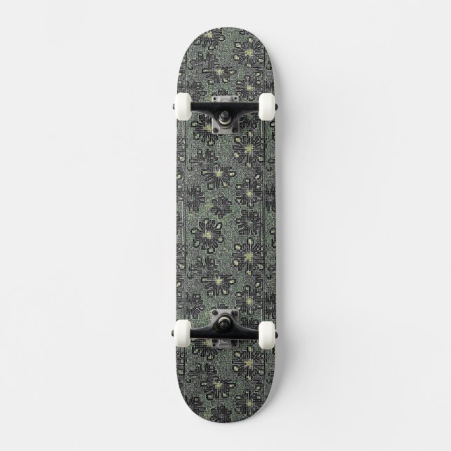 Svart toner mot Grått Mini Skateboard Bräda 18,7 Cm (Framsida)