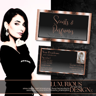 Svart toning för Luxury Ro Chic med Photo Visitkort