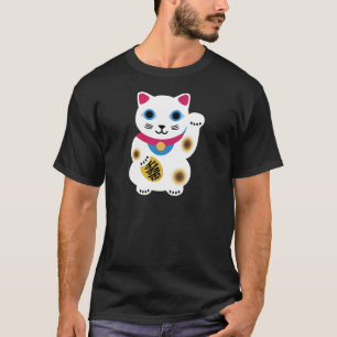 Svart toppen gullig lycklig kattskjorta tee shirt