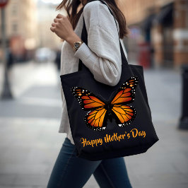 Svart Totebag med egen design - Monarkfjäril Tygkasse