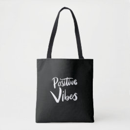 Svart Totebag Med Positiva Vibbar – Minimalistisk Tygkasse