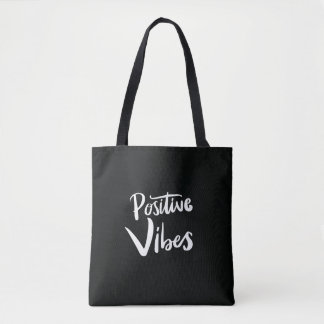 Svart Totebag Med Positiva Vibbar – Minimalistisk Tygkasse