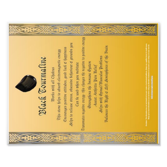 Svart Tourmaline Egendom-diagram Fototryck (Framsidan)