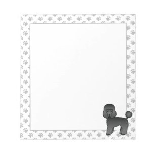 Svart Toy Poodle Söt Tecknad Hund Anteckningsblock