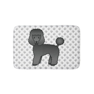 Svart Toy Poodle Söt Tecknad Hund Badrumsmatta