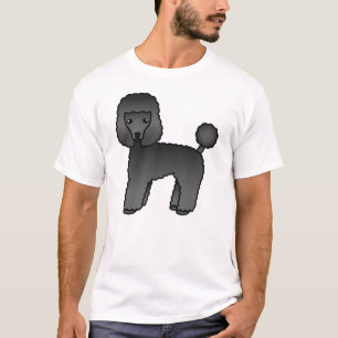 Svart Toy Poodle Söt Tecknad Hund T Shirt