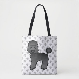 Svart Toy Poodle Söt Tecknad Hund Tygkasse