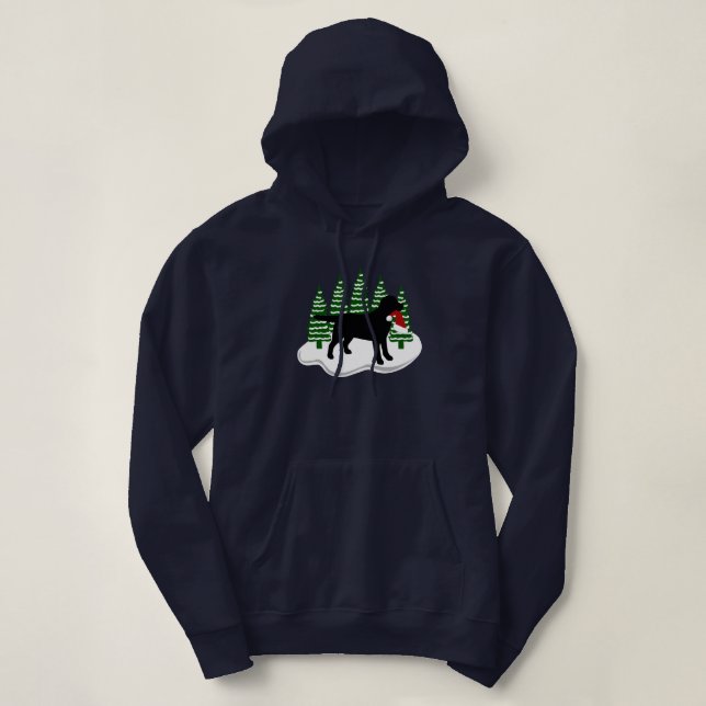 Svart träd för Labrador julevergreen Tröja (Design framsida)