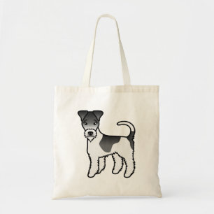 Svart Tråd Foxterrier Söt Tecknad Hund Tygkasse