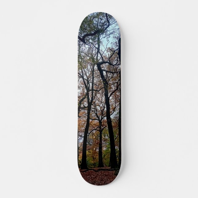 Svart träd, i skogen mini skateboard bräda 18,5 cm (Framsida)