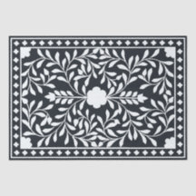 Svart traditionellt beninlägg decoupagepapper