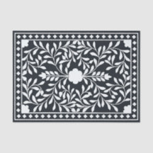 Svart traditionellt beninlägg decoupagepapper