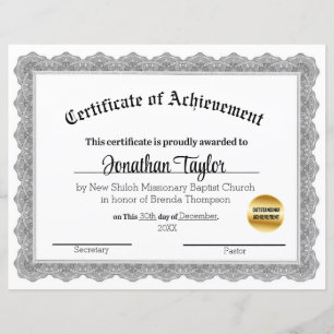 Svart traditionellt certifikat om uppnående
