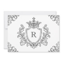 Svart traditionellt kröningsinitialmonogram Dop