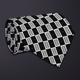 Svart (trådrektangel) Logotyp Checkerboard Slips