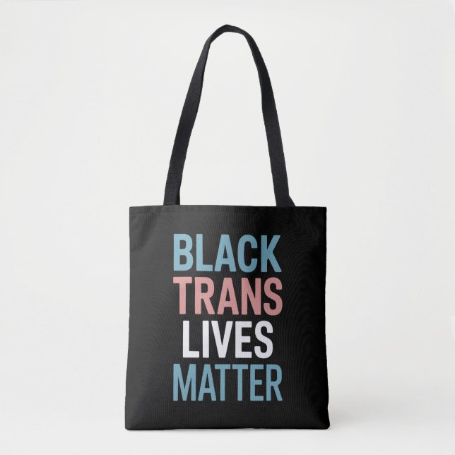 Svart Trans HGBTQ Support Lives Matter Transgender Tygkasse (Framsida)