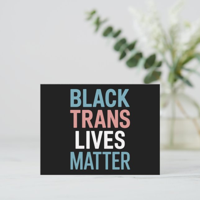 Svart Trans HGBTQ Support Lives Matter Transgender Vykort (Stående Fram)