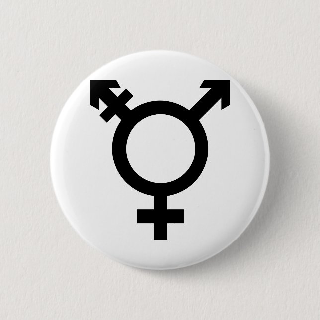 Svart Transgendersymbol Knapp (Framsida)