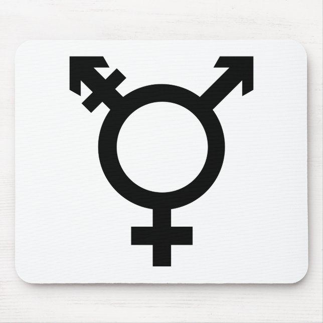 Svart Transgendersymbol Musmatta (Framsidan)