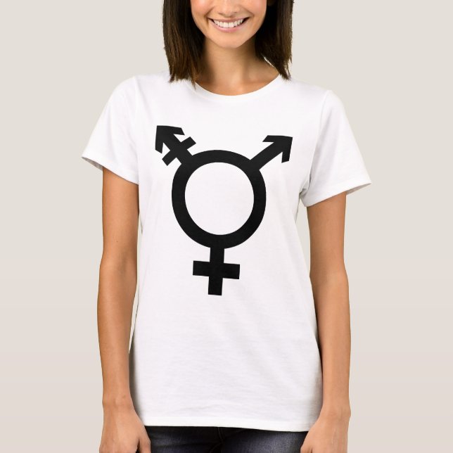 Svart Transgendersymbol T Shirt (Framsida)