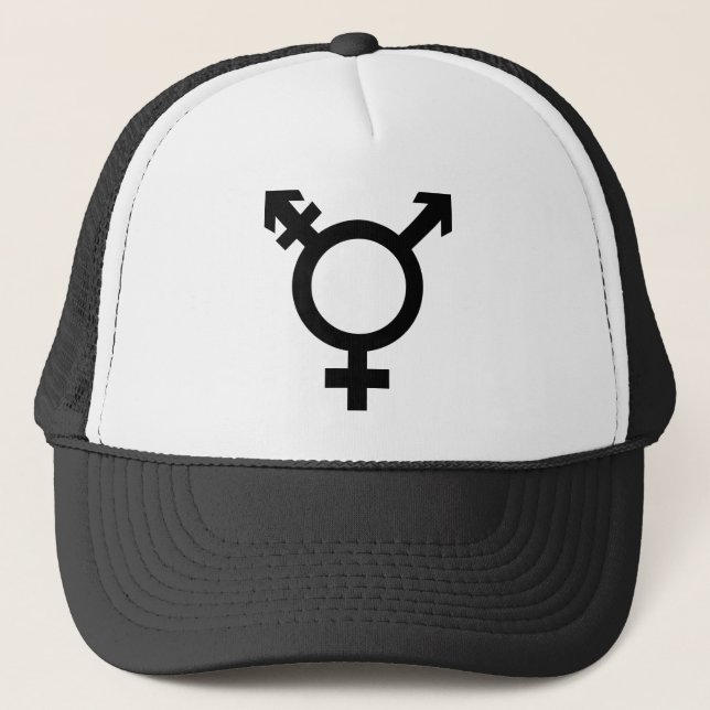Svart Transgendersymbol Truckerkeps (Framsida)