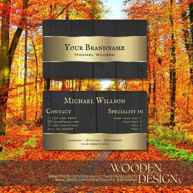 Svart träskgrain och Guld-dekan Visitkort (Skapare uppladdad)