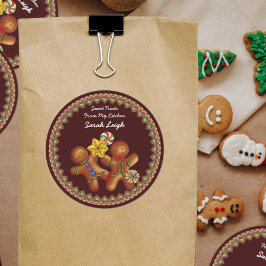 Svart Treats Food Gift Sticker Runt Klistermärke