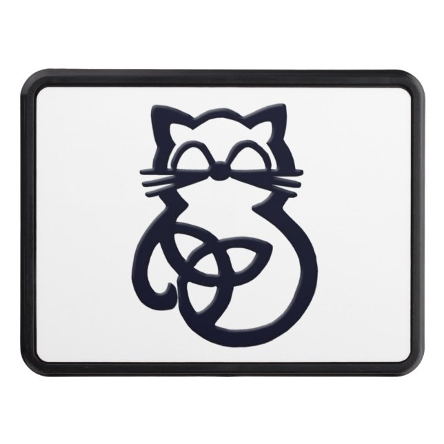 Svart trefaldig Knot Celtic Cat Dragkroksskydd (Framsidan)