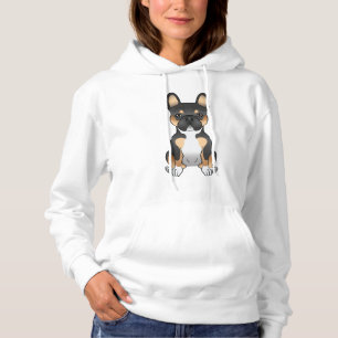 Svart trefärgad fransk bulldog / söt fransk bulldo t shirt