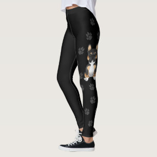 Svart trefärgad fransk bulldogg Frenchie Hund & Kl Leggings