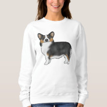 Svart trefärgad Pembroke Welsh Corgi söt hund