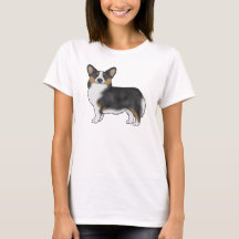 Svart trefärgad Pembroke Welsh Corgi Tecknad Hund