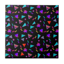 Svart trendig 80-årsjubileum kakelplatta