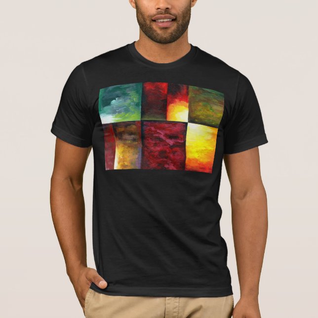 Svart trendig Modern Abstrakt Art-målningsmall T Shirt (Framsida)