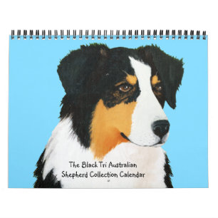 Svart Tri australian shepherdsamlingskalender Kalender